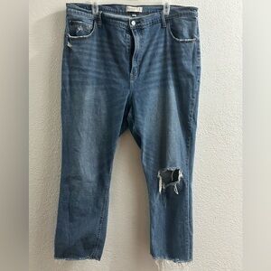 Abercrombie&fitch curve love capri jeans 90's slim Straight Ultra High rise Sz35